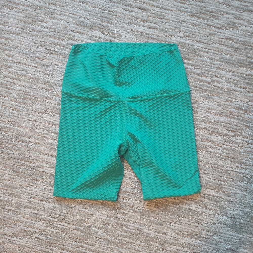 Teal Textured Leggins